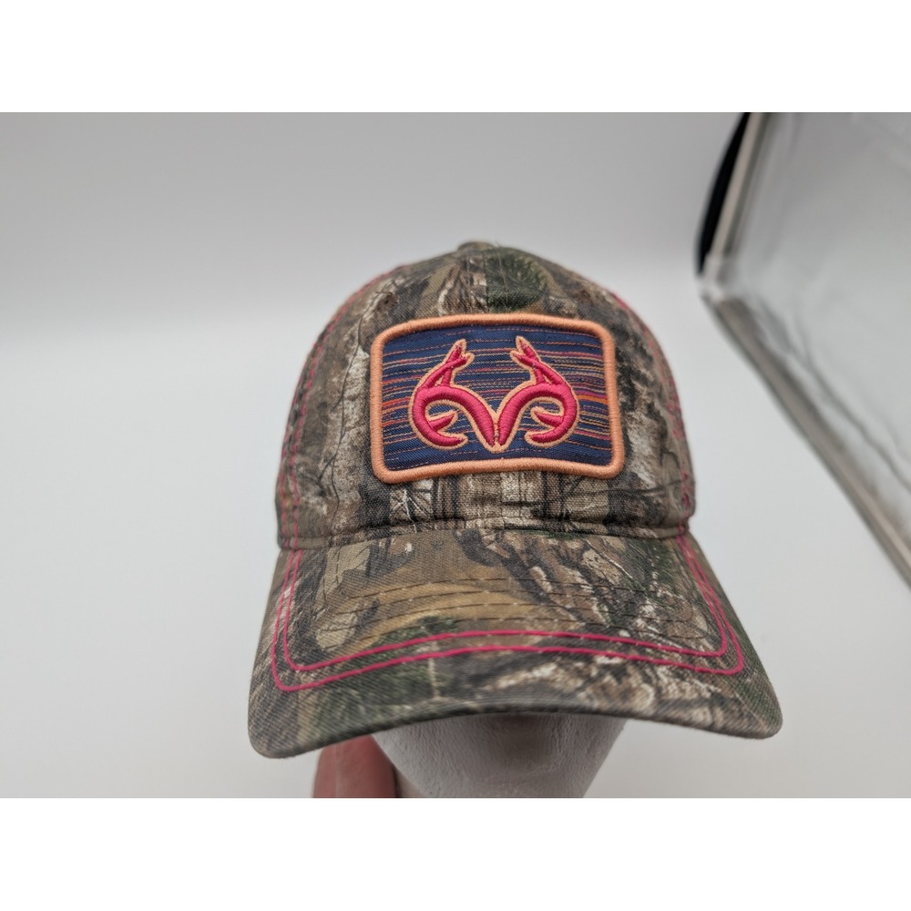Realtree Camo Pink Stitching Adjustable Snapback Baseball Hat Women OSFM